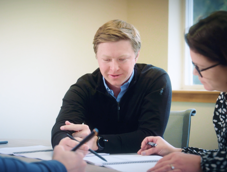 Spencer Haugen in a client meeting